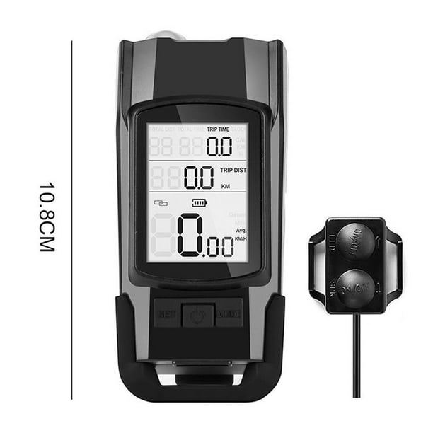 Jygee 3 in 1 Bike Speed Meter Digital Bike Computer Headlight USB
