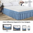 thumbnail image 5 of CCNY 16" Inch Drop Wrap Around Bed Skirt Family King Size 100% Microfiber Made Mediterranean Blue Color, 5 of 6