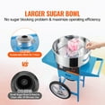 thumbnail image 3 of KFFKFF Commercial Cotton Candy Machine with Cart Sugar Floss Maker 1000W Blue, 3 of 9