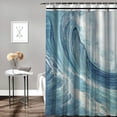 thumbnail image 2 of Orinice Waves Shower Curtains for Bathroom Light Blue Ocean Wave Bathroom Decor Sea Themed Bath Curtain Hooks Included  60x72, 2 of 7