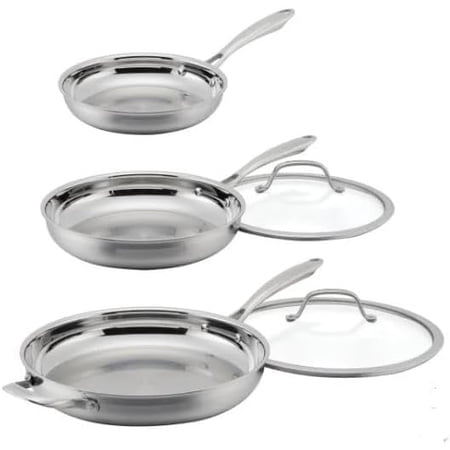 Cuisinart Tri-Ply Clad Stainless Steel 3-Piece Skillet Set, with Heat Surround™