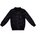 thumbnail image 7 of Teylalorva Girl'sOuterwear Jackets Sequin Sparkly Jacket Casual Party Carnival Winter Coat for Girls（2-10） Black Size 5T, 7 of 7