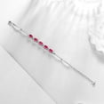 thumbnail image 2 of Juwaliy 18K White Gold Plated Oval Tennis Bracelets for Women,July Birthstone Bracelet Red Ruby Jewelry Birthday Valentines Gifts for Girlfriend/Wife, 2 of 8