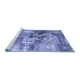 thumbnail image 2 of Ahgly Company Machine Washable Indoor Square Patchwork Blue Transitional Area Rugs, 6' Square, 2 of 4
