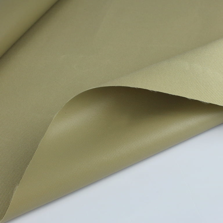 Waterproof Canvas Fabric Outdoor Cover Polyester Surface & PVC Coated  Backing Khaki