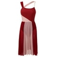 thumbnail image 1 of RUNQHUI Robe Justaucorps Sans Manches en Mesh à Blocs de Couleur pour Femmes, Bourgogne TG, 1 of 5