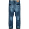 thumbnail image 2 of Nexus Clothing Men Super Skinny Ripped Denim Jeans (Deep Blue), 2 of 2