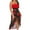Red, variant on Ecqkame Maxi Dress for Women Summer Print Strapless Long Dress Beach Split Dress Party Club Dress Red XXL on Clearance