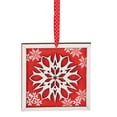 thumbnail image 1 of Midwest 5 Pouces Alpine Chic Style Rustique Rouge et Blanc Flocon de Neige Encadré Ornement de Noël, 1 of 1