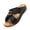 Black, variant on Zefriona Women's Casual Wedge Sandals Slip On Open Toe Metal Chain Detail Comfortable Beach Slides Black Size 6
