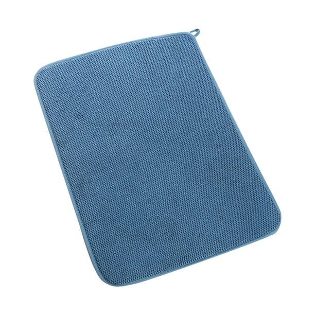 Esterilla azul para secar platos, fibra ultrafina, absorbente, secado rápido, mantel individual, almohadilla de drenaje, esterilla para secar ollas y tazas