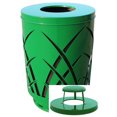thumbnail image 3 of Witt Industries SAW40P-RC-BK Covington Sawgrass 40 Gallon Steel Receptacle With Rain Cap - Black, 3 of 4