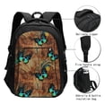 thumbnail image 3 of Fuzoiu Vintage Butterfly Green Print USB Backpack with Charging Port,Laptop Backpack,Business Travel Durable Laptops Backpack, for School, Work, Travel & Outdoor Activities, 3 of 7