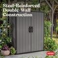 thumbnail image 6 of Keter Premier Tall Vertical Durable Resin Outdoor Storage Shed With Floor and Locking Double Doors, Grey, 6 of 17