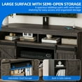 thumbnail image 4 of Dextrus TV Stand for 70" TV with Mount, Farmhouse Entertainment Center with Power Outlets & Sliding Barn Doors, Dark Rustic Oak, 4 of 10