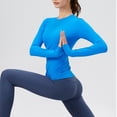 thumbnail image 5 of Yigetop Womens Thermal Underwear Womens Long Sleeve Undershirts Tops Round Neck Slim Fit Baselayer Soft Thermal Underwear Light Tight Long Sleeve Shirts for Women Blue S, 5 of 9