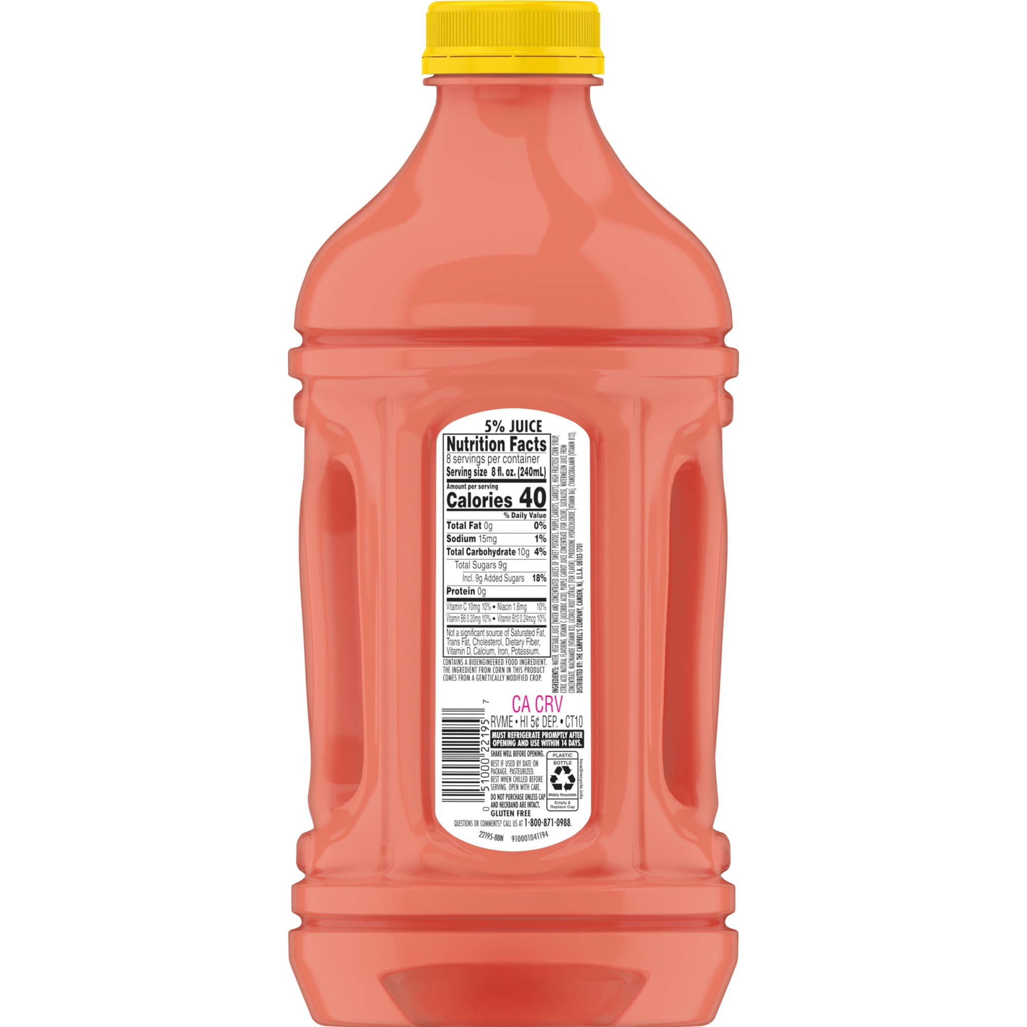 V8 Splash Watermelon Cherry Beverage, 64 fl oz Bottle