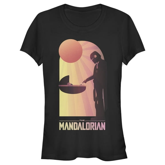 Junior's Star Wars: The Mandalorian The Child and Bounty Hunter Connection Made Graphic Tee Black X Large