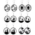 thumbnail image 1 of Juego de 6-10 pares de aretes de Halloween Parodia Bruja Telaraña Sangre Labios Colmillos de murciélago Dientes Calavera Fantasma Pendientes de calabaza para mujeres Niñas Regalos de fiesta de Ha, 1 of 1