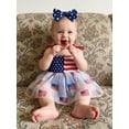 thumbnail image 3 of Baby Girl 4th Of July Outfits My First Patriotic Smocked Tulle Romper Dress American Flag Clothes, 3 of 8