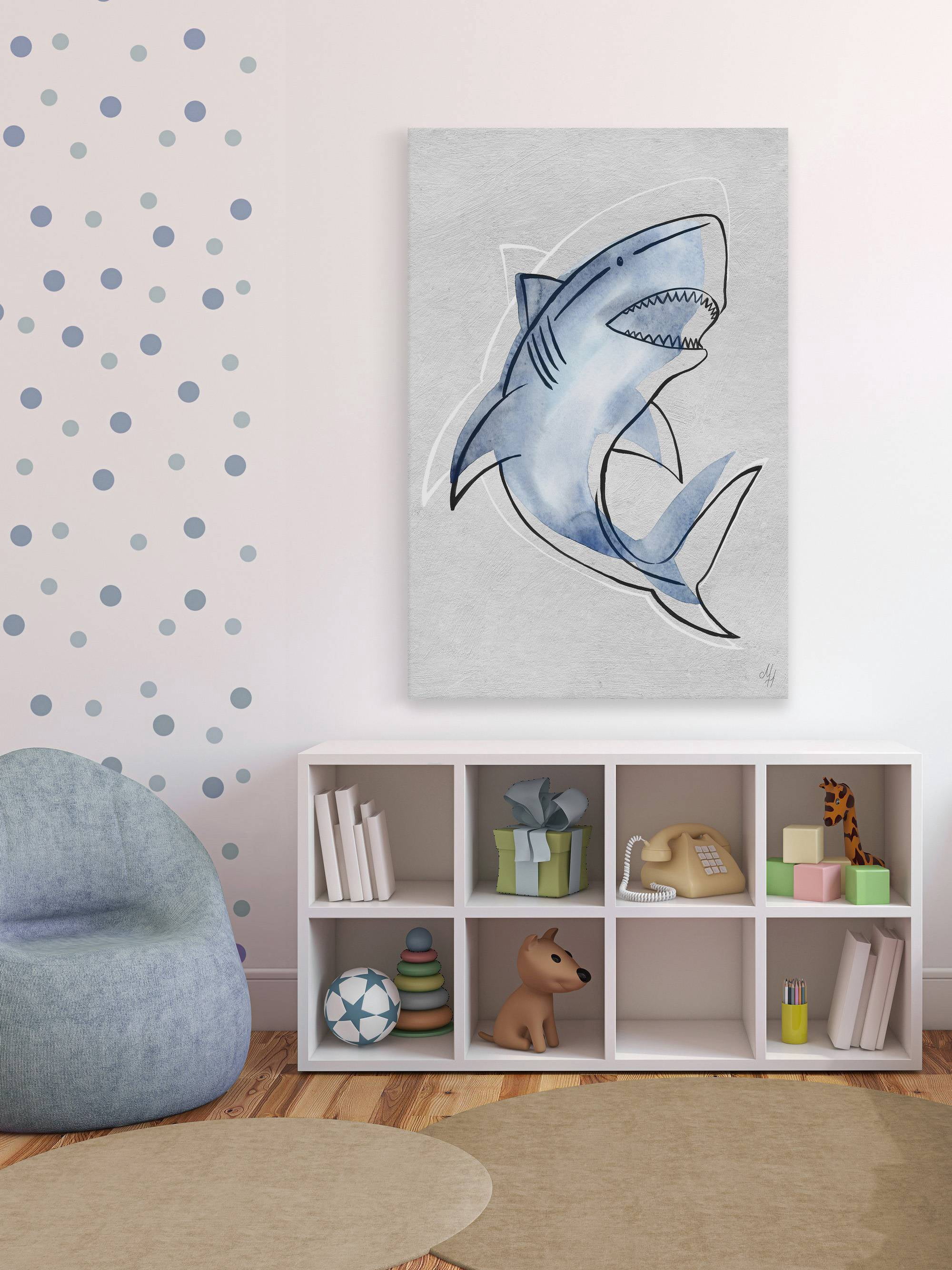 Marmont Hill The Big Shark Canvas Wall Art