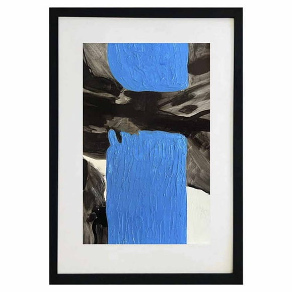 Cuadro de decorativo pintado 100% a mano colección abstractos 4 vistas enmarcado con madera y vidrio