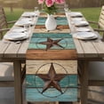 thumbnail image 5 of Western Star Country Texas Table Runner 70 Inches Long,Kitchen Dining Tablerunners Farm Vintage Wood Board Linen Table Runners Dresser Scarves for Home Dinner Wedding Holiday Party Decor, 5 of 9