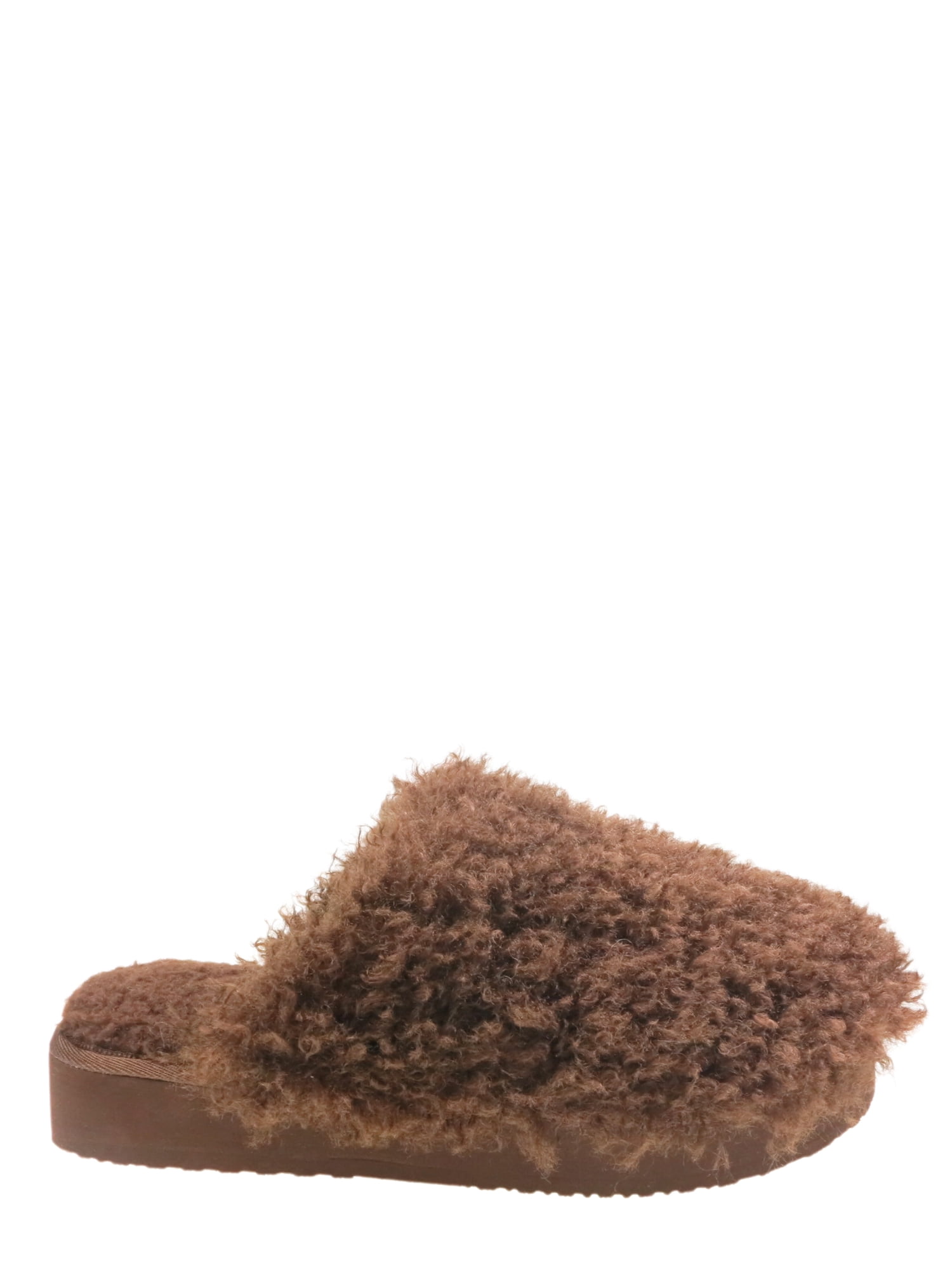 No Boundaries Women's Fuzzy Platform Slippers