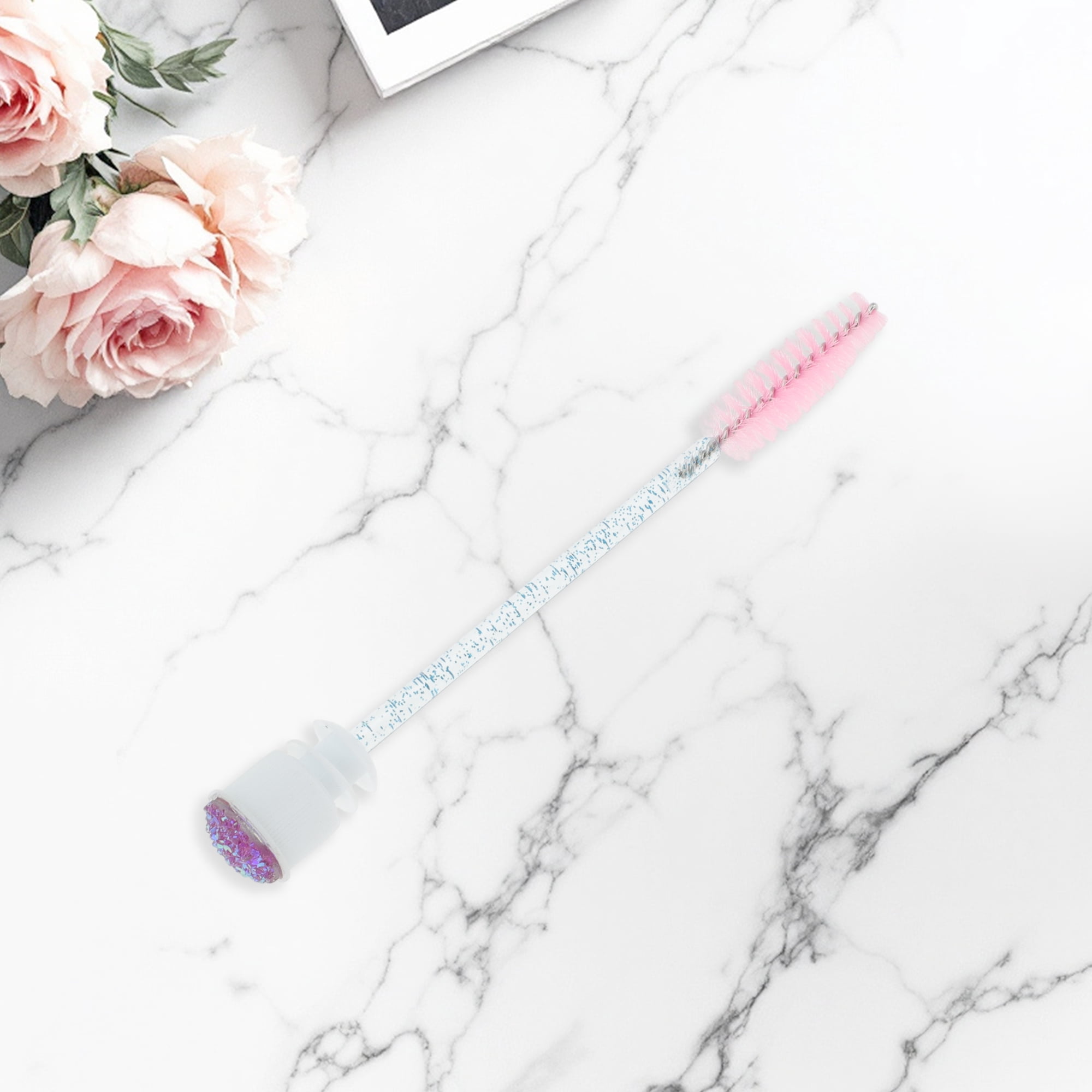 Unique Bargains 1 Pc Soft Reusable Eyelash Brush for Vacation in Tube Light Purple