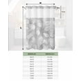 thumbnail image 6 of No Hook Shower Curtains with Snap in Liner, Silver Gray Leaves Waterproof Fabric Shower Curtain, Vintage Abstract Branch Botanical Double Layers & See-Through Top Window Bathroom Curtains 60''x72'', 6 of 6
