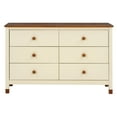 6Drawer Dresser, Wooden Storage with Round Handle, Functional
