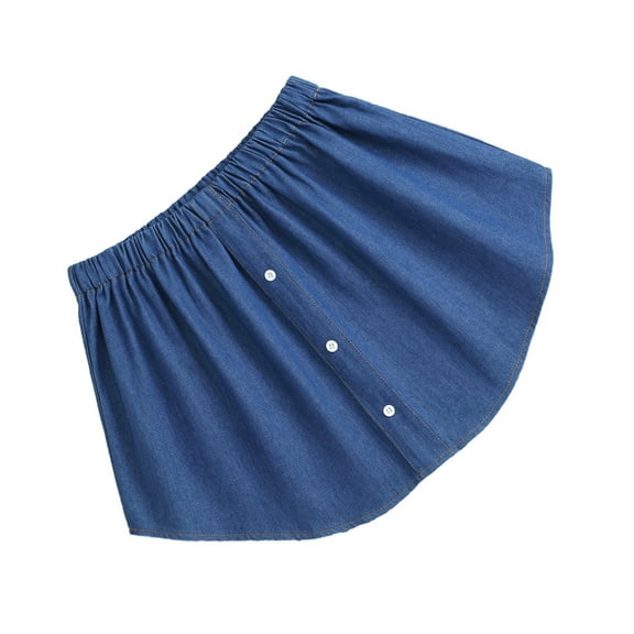 Womens Denims Shirt Extender Adjustable Layered Faux Top Lower Bottom Hems Shirt Half Length Short Skirt Underskirt