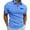 Blue, variant on WREESH Men's Comfort Pullover Short Sleeve Button Regular Top with Solid Color for Casual and Work Wear Coffee