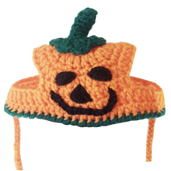 HEMLBOYW Pet Halloween Costume Hat for Cat Dogs Pet Festival Party Props Pumpkin Hat for Pet Cat Knit Hat Party Photo Props