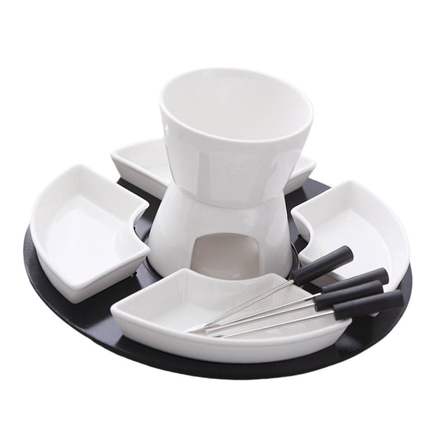 QualitChoice Home Candle Fondue Set With 4 Forks For Entertaining Guests With Tasty Chocolate Melts Chocolate Fondue Pot Butter