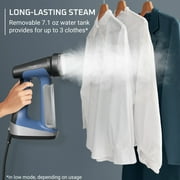 Rowenta Pure Force 2-in-1 Handheld Garment Steamer and Iron for Clothes, 1875W, 15-Second Heat Up, 7.1 Oz Water Tank, 12-Minutes of Continous Steam, Auto Shut-off, Blue DR8820U1