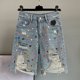 thumbnail image 1 of Pantalones cortos vaqueros de cintura alta con cuentas de diamantes de imitación para mujer, ropa de calle de tendencia, pantalones cortos, verano 2023, 1 of 5