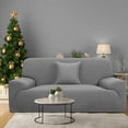 thumbnail image 3 of PiccoCasa Thick Stretch Sofa Cover 3 Seater Solid Couch Cover, Gray, 3 of 8