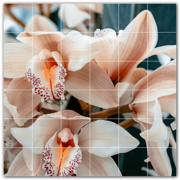 Picture-Tiles.com: Flowers Ceramic Tile Wall Mural WAL500662-66M. 36"W x 36"H using (36) 6" x 6" Ceramic Tiles-Satin Finish