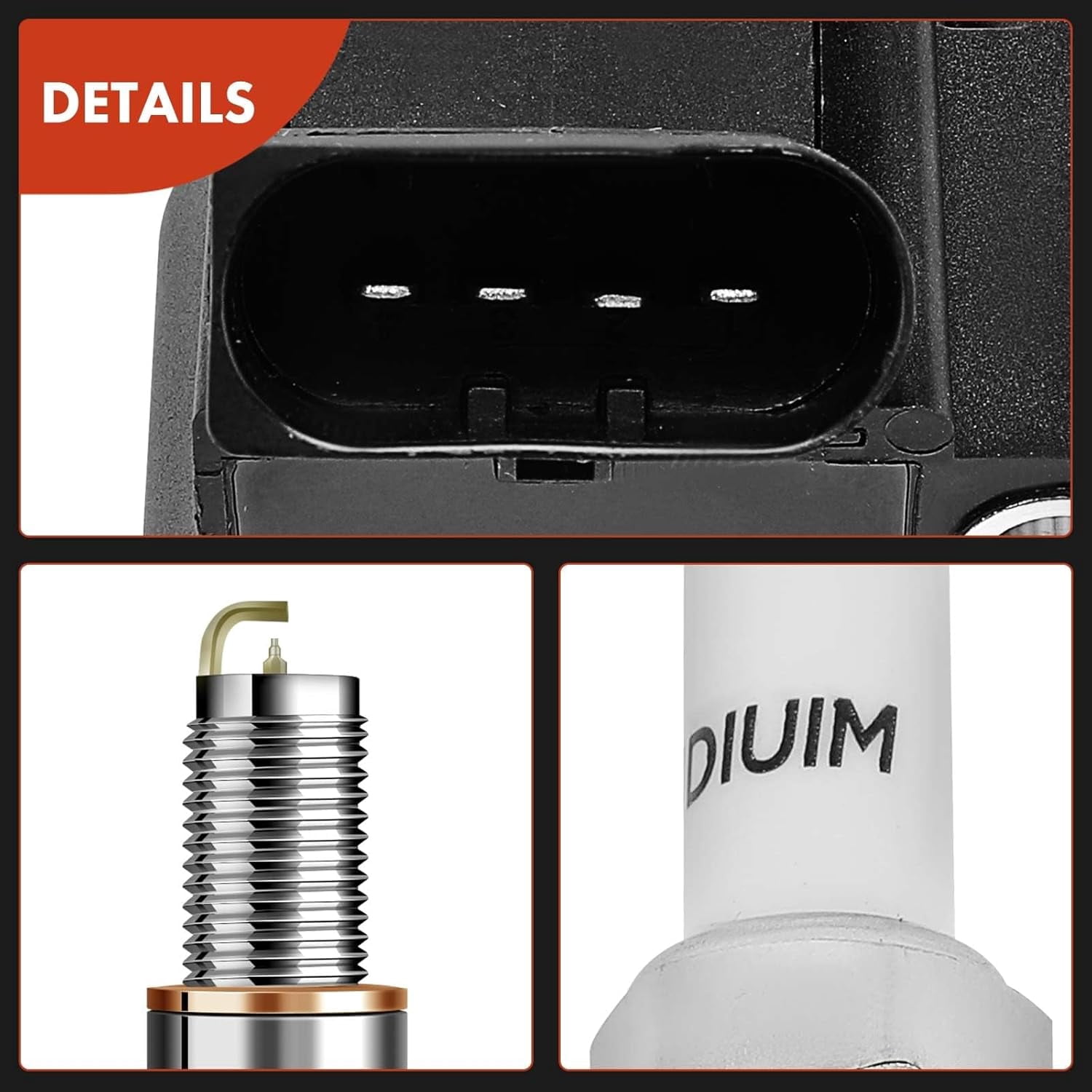 A-Premium Set of 4 Ignition Coil Pack and Iridium Spark Plugs Compatible with Volkswagen Jetta 2014-2018 & Audi A3 Sportback e-tron 2016-2018, 1.4L Replace# NGK95463, 04E905110A