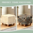 thumbnail image 6 of SCRAWLGOD Tribal Plaid Print Brown Beige Ottoman Slipcover, Square Washable Ottoman Slipcovers for Foot Stool Furniture Protector for Living Room Nonslip Foot Stool Cover Elastic Bottom, 6 of 7