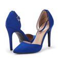 thumbnail image 2 of Dream Pairs Women's Ankle Strap High Heel Pointed Toe Stilettos Wedding Dress Pumps Shoes OPPOINTED_LACEY ROYAL/BLUE Size 7, 2 of 5