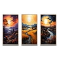 thumbnail image 2 of Designart "Village at Sunset A Van Gogh-Inspired Artwork II" Vangogh Framed Wall Art Set Of 3 - Yellow Vangogh Frame Gallery Set For Office Decor, 2 of 7