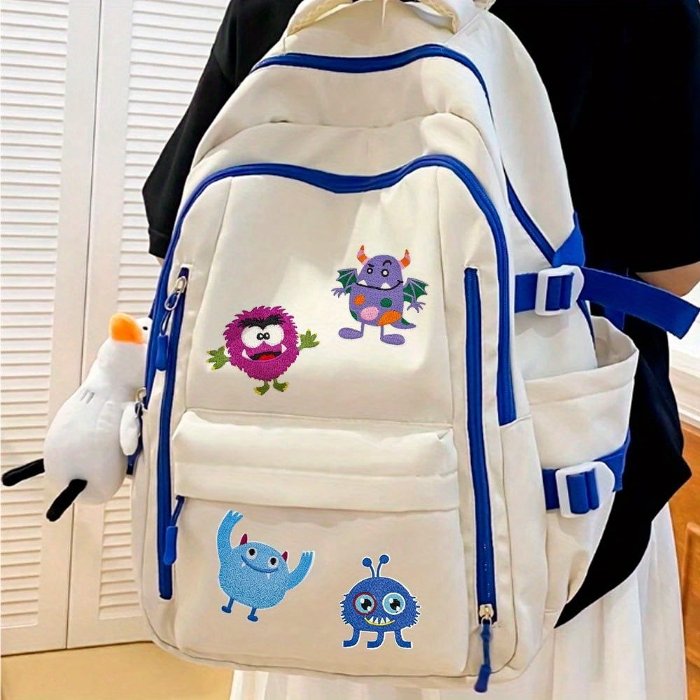 Random 1 set of little monster cartoon iron-on patches DIY embroidered cloth patches suitable for decoration on mobile phones, clothes, backpacks, etc.