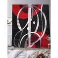 thumbnail image 3 of Abstract Red Black Sheer Curtains 108 Inches Long 2 Panels Abstract Wave Light Filtering Semi Sheer Window Curtains Drapes for Bedroom Living Room 52"x108", 3 of 7