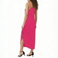 thumbnail image 6 of Xdegoge Sleeveless Dress for Women Spaghetti Strap Slip Dresses Casual Solid Color V Neck Sundress Trendy Summer Soft Lightweight Solid Color Outfits with Side Slit Hem, 6 of 7