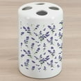 thumbnail image 1 of Flower Ceramic Toothbrush Holder, Watercolor Lavender Flowering Fragrant Pale Plant Essential Oil Extract Temperate, Versatile Countertop for Bathroom, 4.5" X 2.7", Violet Green, by Ambesonne, 1 of 4