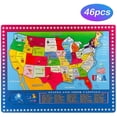 thumbnail image 2 of Wondertoys 46 Pieces Wooden USA Map Puzzle for Kids US Map P Wondertoys Wondertoys, 2 of 2