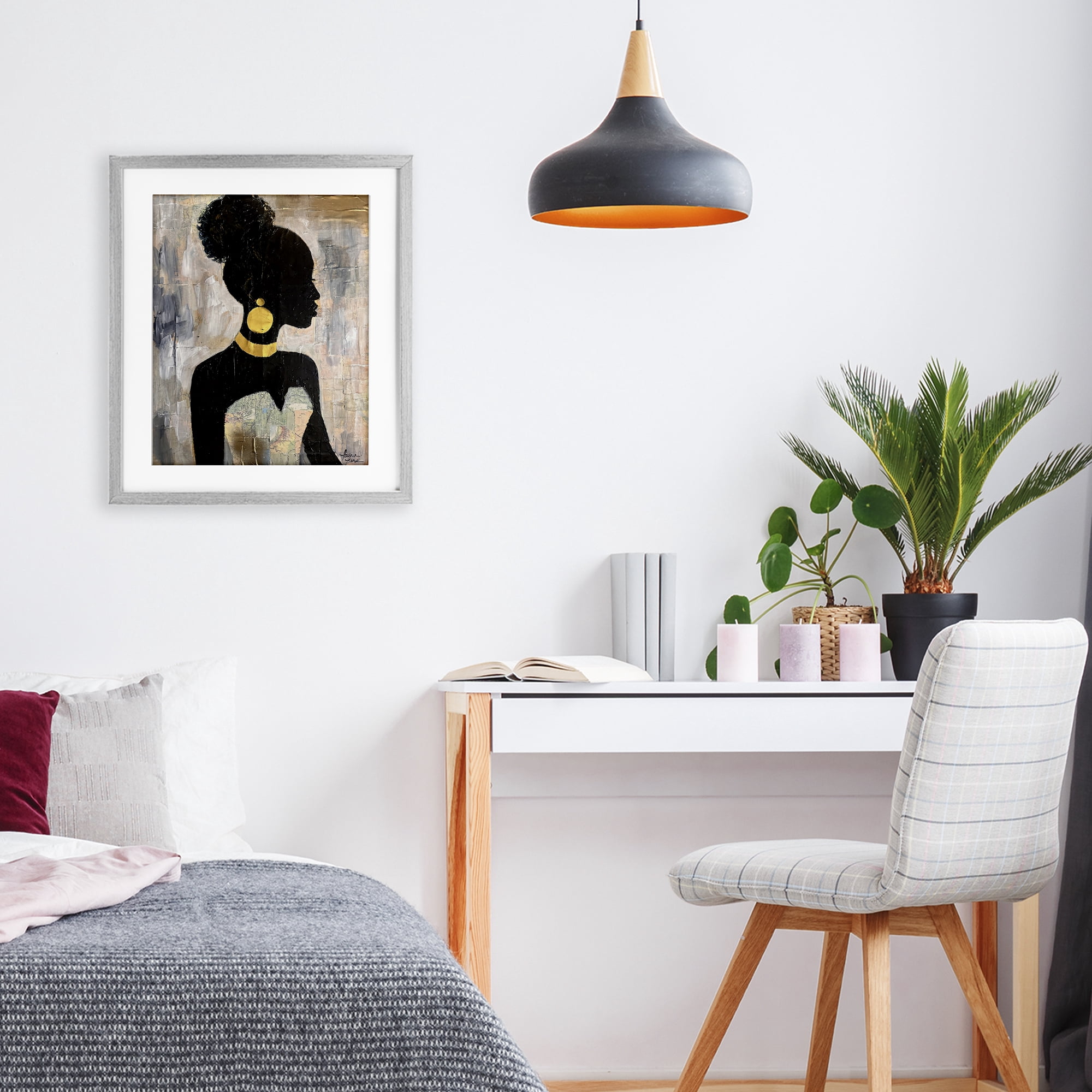 Stupell Industries Elegant Fashion Silhouette Gray Framed Print Under Glass, design by Lauren Luna