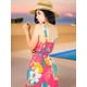 thumbnail image 3 of VESTIDO LARGO DE MUJER STRETCH DE ESTAMPADOS PRIMAVERALES UNITALLA, 3 of 5